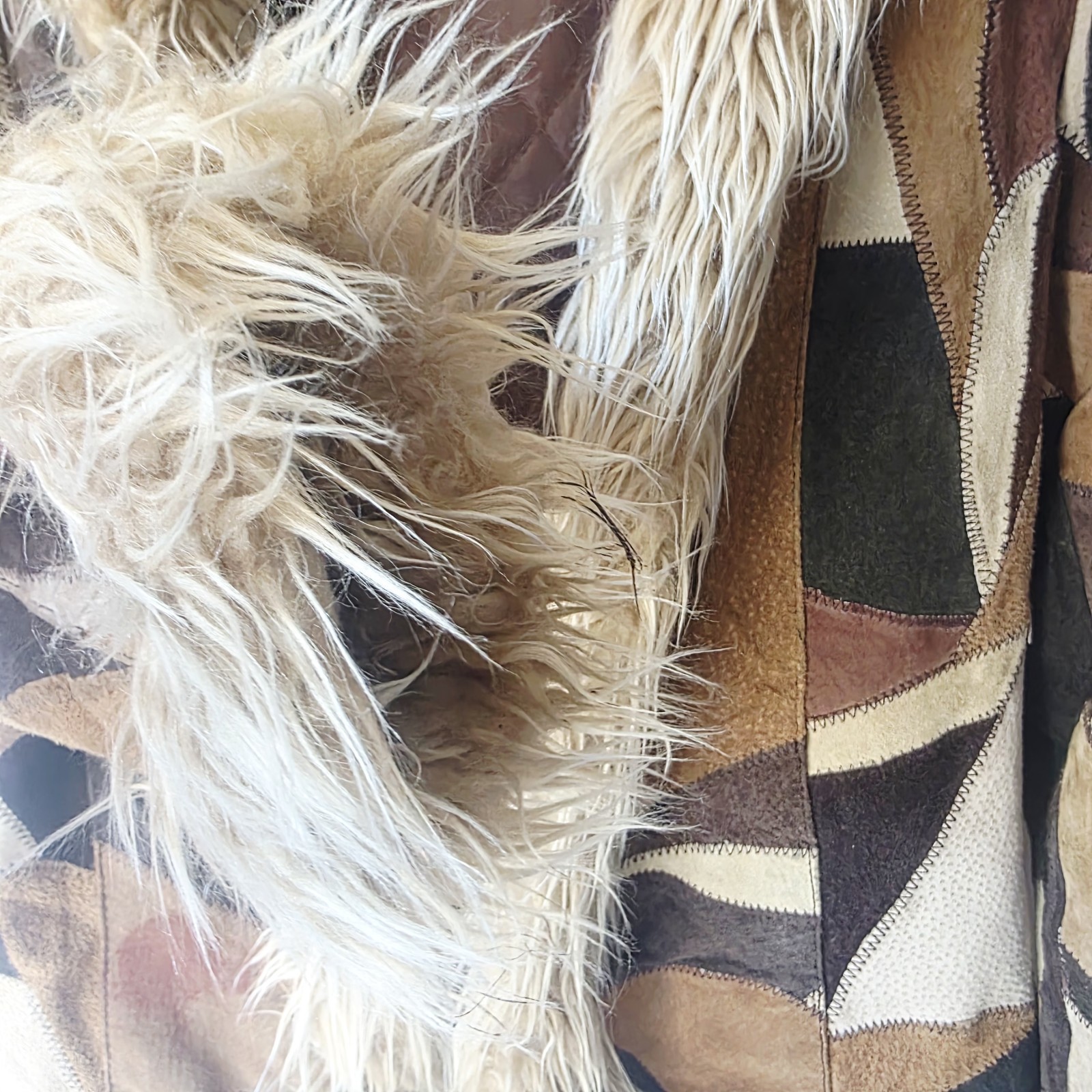 Vtg Outbrook Patchwork Suede Leather Jacket Penny… - image 8