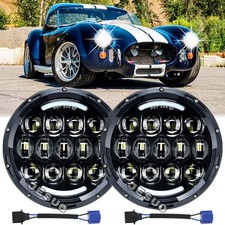 For Ac Shelby Cobra 1962-1973 2pcs 7 Inch Round Led Headlights Drl Highlow Beam