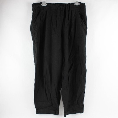 Max Studio Solid Black Leinenmischung Relaxed Fit Hose Damen XL