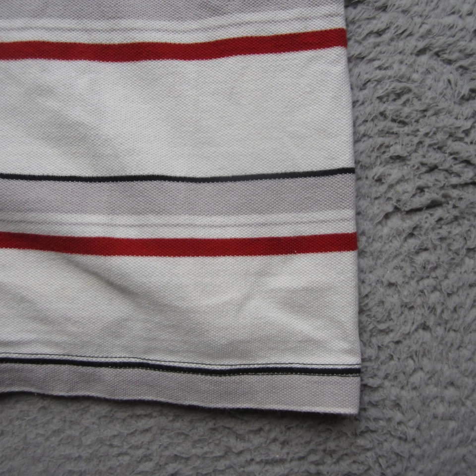 Avirex Polo Shirt Mens Large Black White Red Striped Short Sleeve Cotton Classic - Image 3 of 4