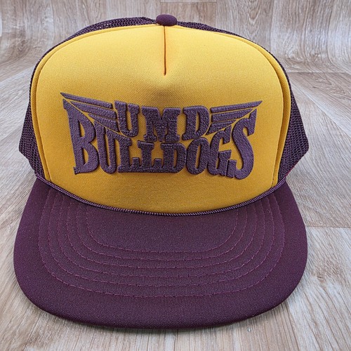 Vintage Minnesota Duluth Bulldogs Hat Cap Snap Back Maroon Gold NCAA College 80s - Picture 11 of 11