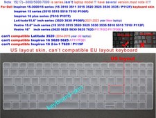Keyboard Cover Skin For Dell Inspiron 15 3510 3511 3515 3525 5510 5515 5518 7510