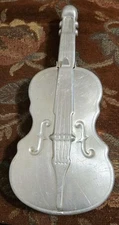 Vintage Mid-Century Mount Vernon Ware Ash Crumb Silent Butler Violin Aluminum