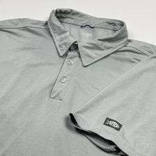 AFTCO Polo Shirt Mens XL Gray AFTECH Performance Fishing Golf Stretch Casual