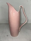 Red Wing Pottery CAPISTRANO  w/ Pink Basket Weave 12.5 H Pitcher MCM Excellent!
