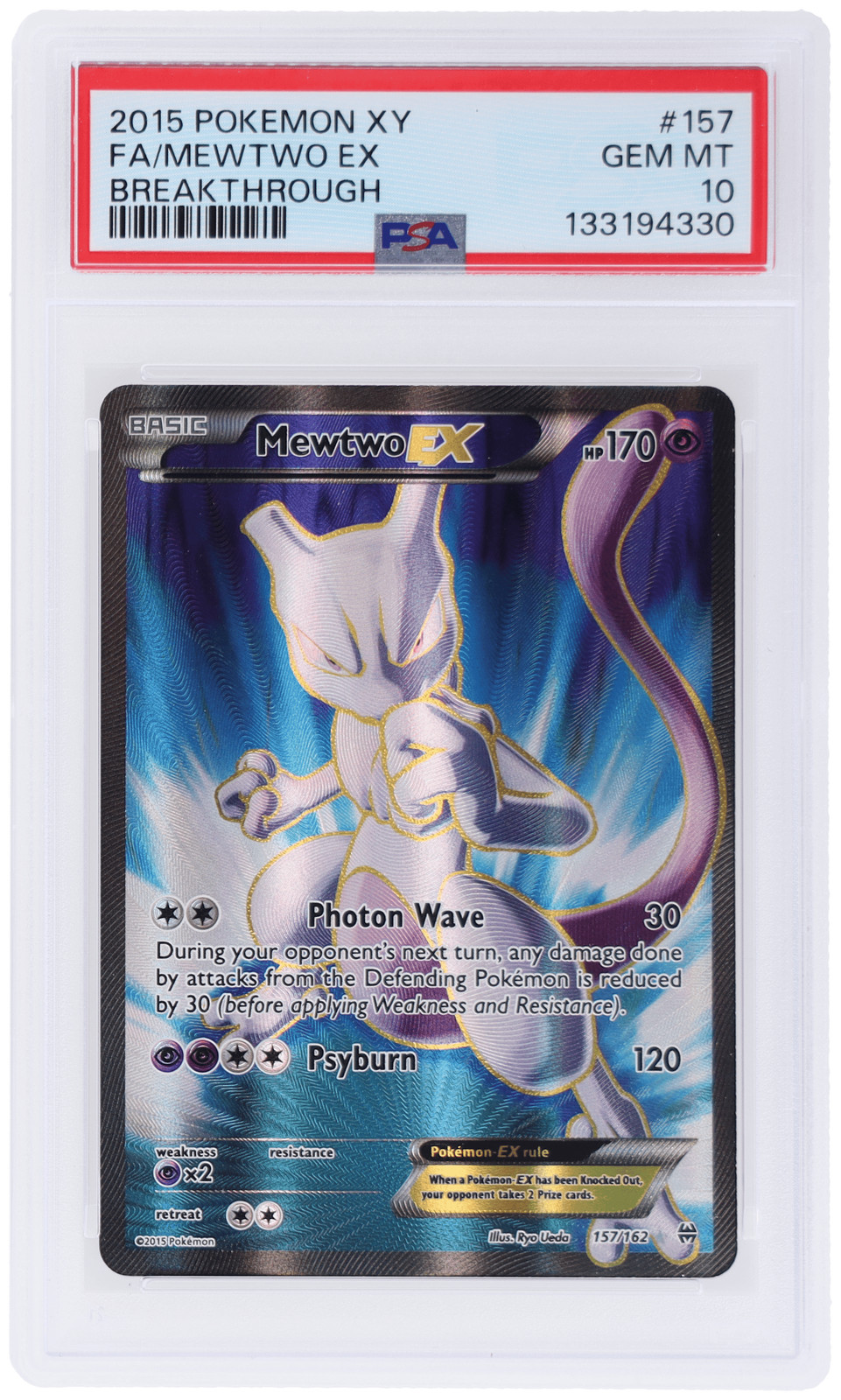 2015 Pokemon XY Breakthrough Mewtwo Ex #157 PSA 10