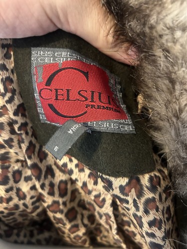 Cappotto donna Celsius premium verde scuro pelliccia sintetica taglia piccola zip design animalier - Foto 12 di 14
