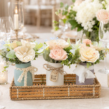 Sola Wood Wedding Floral Centerpieces Set of 3 Mason Jar Bridal Shower Decor