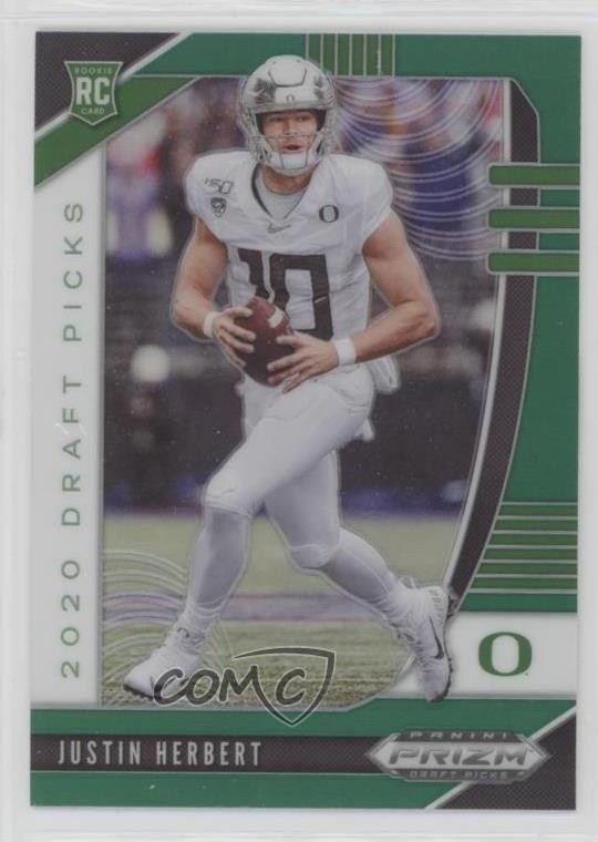 2020 Panini Prizm Draft Picks Rookies Green Justin Herbert #102 Rookie RC 19n6