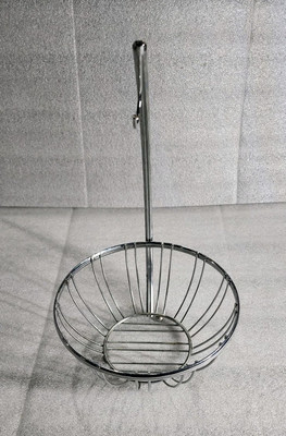 Chrome Fruit Bowl Basket Stand Storage Kitchen Counter Banana Holder