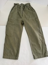 Anthropologie Cargo Elastic Waist Wide Leg Pants Women  s XS Olive Army Green