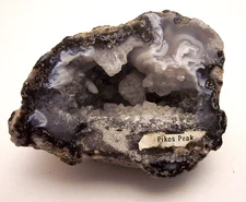 NATURAL PIKE'S PEAK MOUNTAIN COLORADO  GEODE CRYSTAL QUARTZ MINERAL SOUVENIR