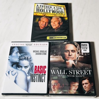 Michael Douglas - New DVD Lot of 3 - Wall Street - Basic Instinct - A Father Son