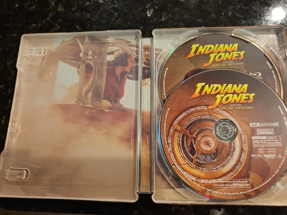 Indiana Jones & The Dial Of Destiny 4K + Blu-Ray Steelbook - Like New - OOP RARE - Image 3 of 3