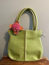 Mellow World green pink orange vegan leather stitched handbag shoulder purse