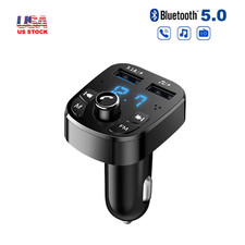 Bluetooth 5.0 Car Wireless FM Transmitter Adapter 2USB PD Charger AUX Hands-Free