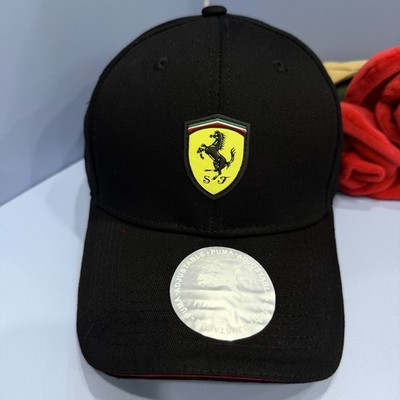 Ferrari Black Men's Adjustable Outdoor Casual Sports Baseball Cap Hat NEW