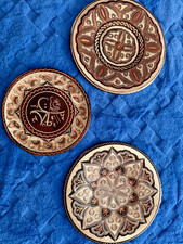 3 Vintage Copper Plates Guilistan Turkey – with tags