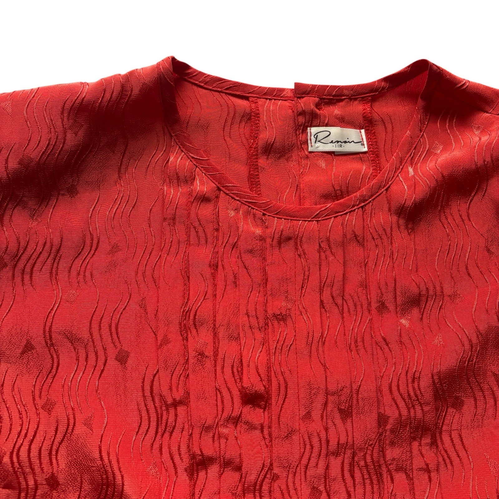 Vintage Womens Top Blouse Japanese Red Patterned 90s Retro 10 image 3
