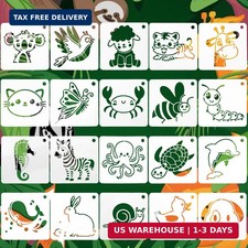 20PCS Animal Stencils for Drawing, 3x3inch DIY Reusable Cute Cartoon Templates,