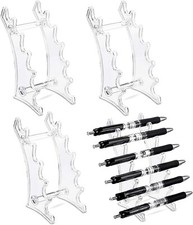 4 Pieces Plastic Pen Display Stand 6 Slots Pen Holder Eyebrow Pen Display Stand