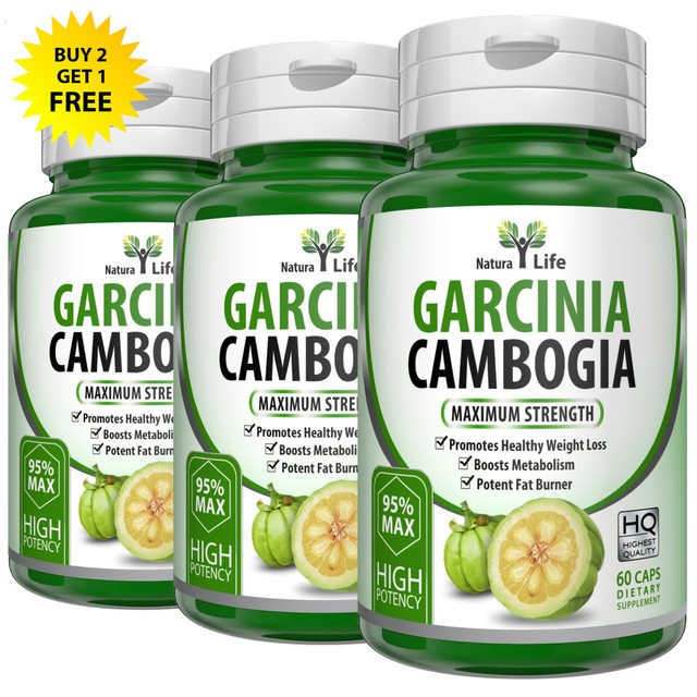 3 Bottles 3000mg Daily Garcinia Cambogia HCA 95 Natural Weight Loss