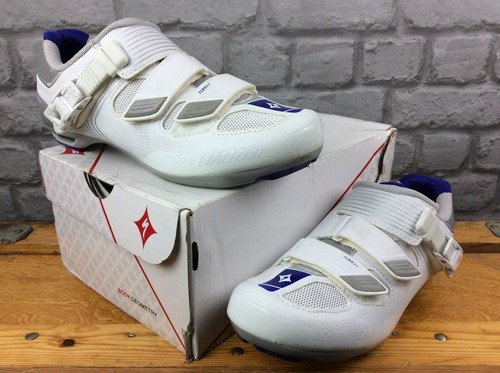 SPECIALIZED donna UK 4.75 EU 38 Torcia Scarpe Ciclismo Bianco RD Blu Grigio  RRP £ 100 | eBay