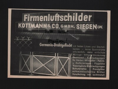 SIEGEN, Werbung 1939, Kottmann & Co. GmbH Firmen-Luft-Schilder