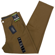 Chaps Mens Chino Performance Pants Slim Tapered 32X30 (Teak) Brown W32L30