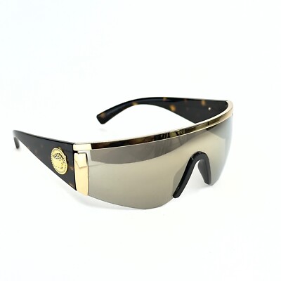 VERSACEサングラス VERSACE 2197 TRIBUTE SHIELD Brown Gold Mirror VE2197 Unisex Wrap