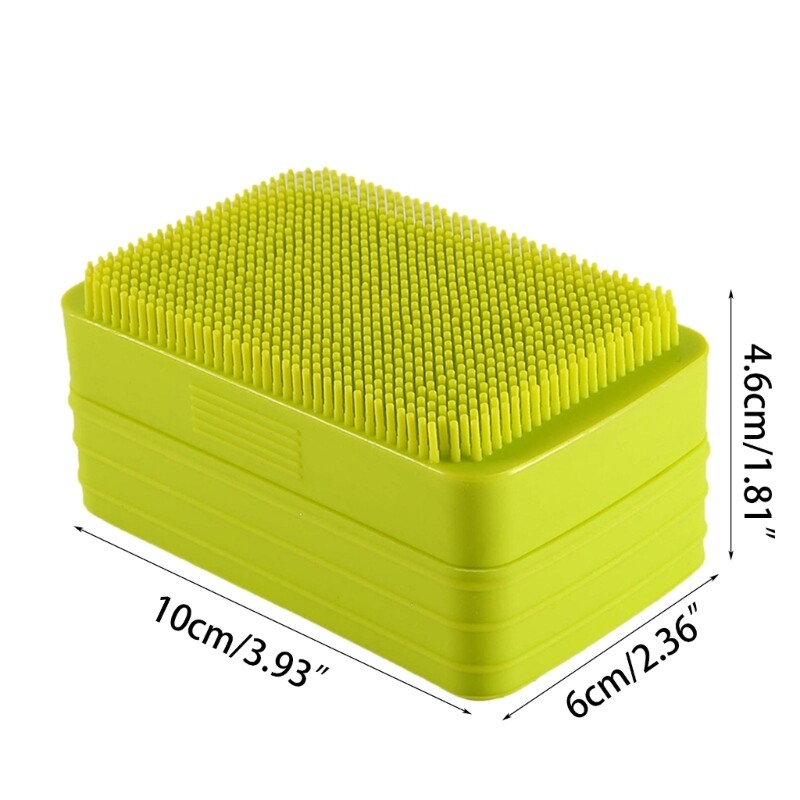 Silicone Soap Dish Soap Holder Shower Bath Brush Room Home Bathroom