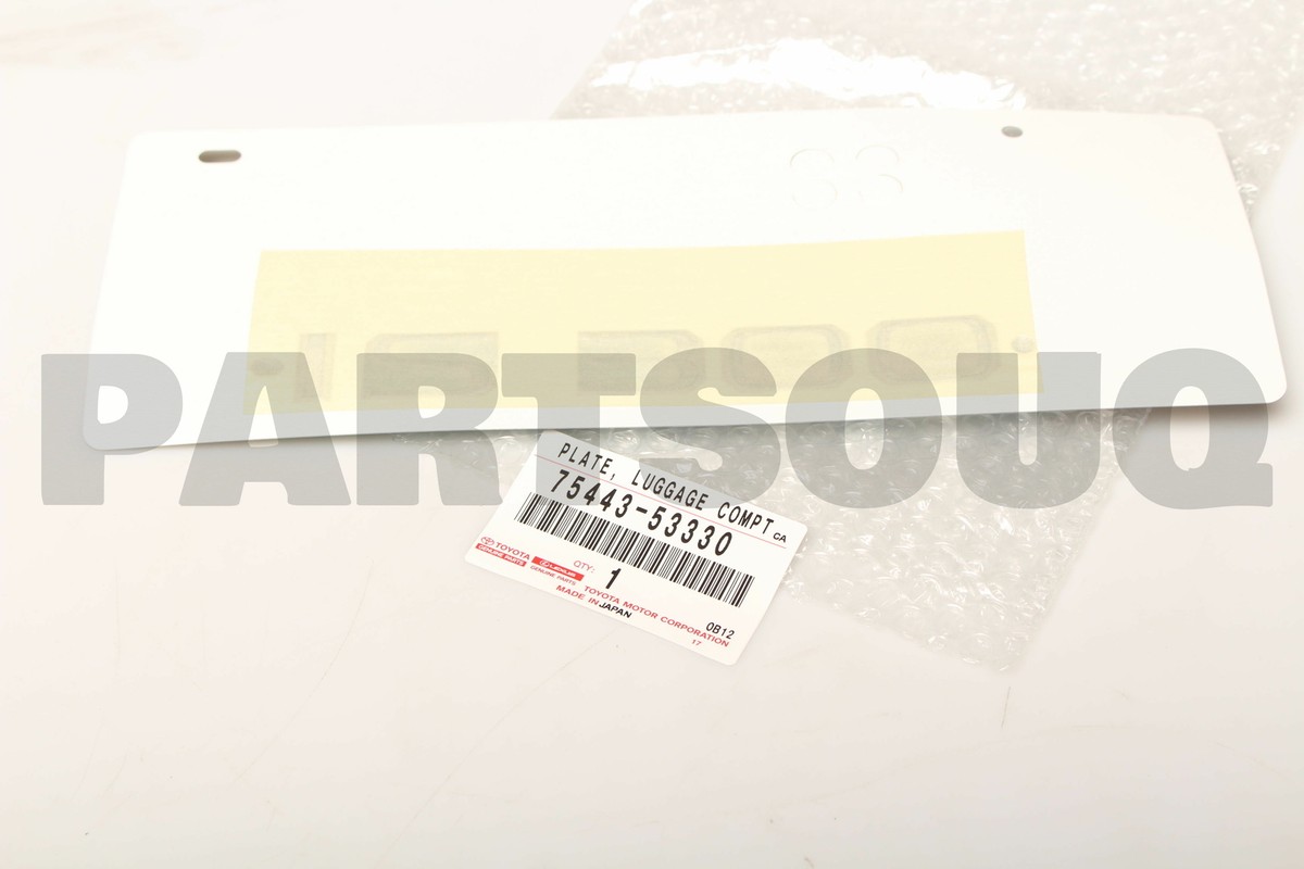 7544353330 Genuine Toyota PLATE LUGGAGE COMPT 75443-53330 | eBay