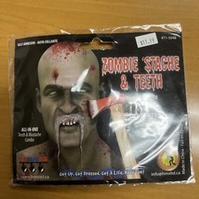 Zombie Stache Moustache With Teeth Costume Accessory One Size - NEW!