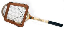 Antique Retro C.G.Davies & Son Three Spires Wooden Tennis Racquet with Press