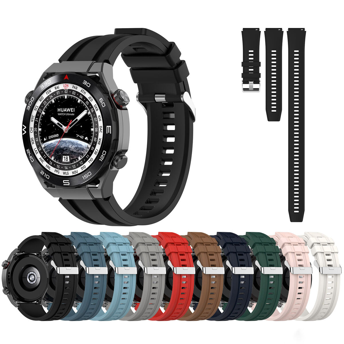 For HUAWEI Watch Ultimate 22MM Watch Strap Silicone Strap For HUAWEI Watch Ultimate 22MM Watch Strap Silicone Strap