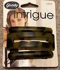 Vintage Goody Intrigue Hair Barrettes Faux Tortoise Shell Clips 3 Count 3 Inch