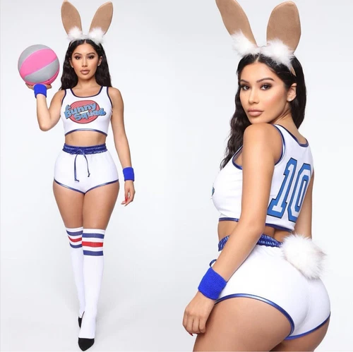 6pcs Space Jam Cosplay Lola Bunny Rabbit Cosplay Costume Women Girls Outfit UK - Picture 2 of 9