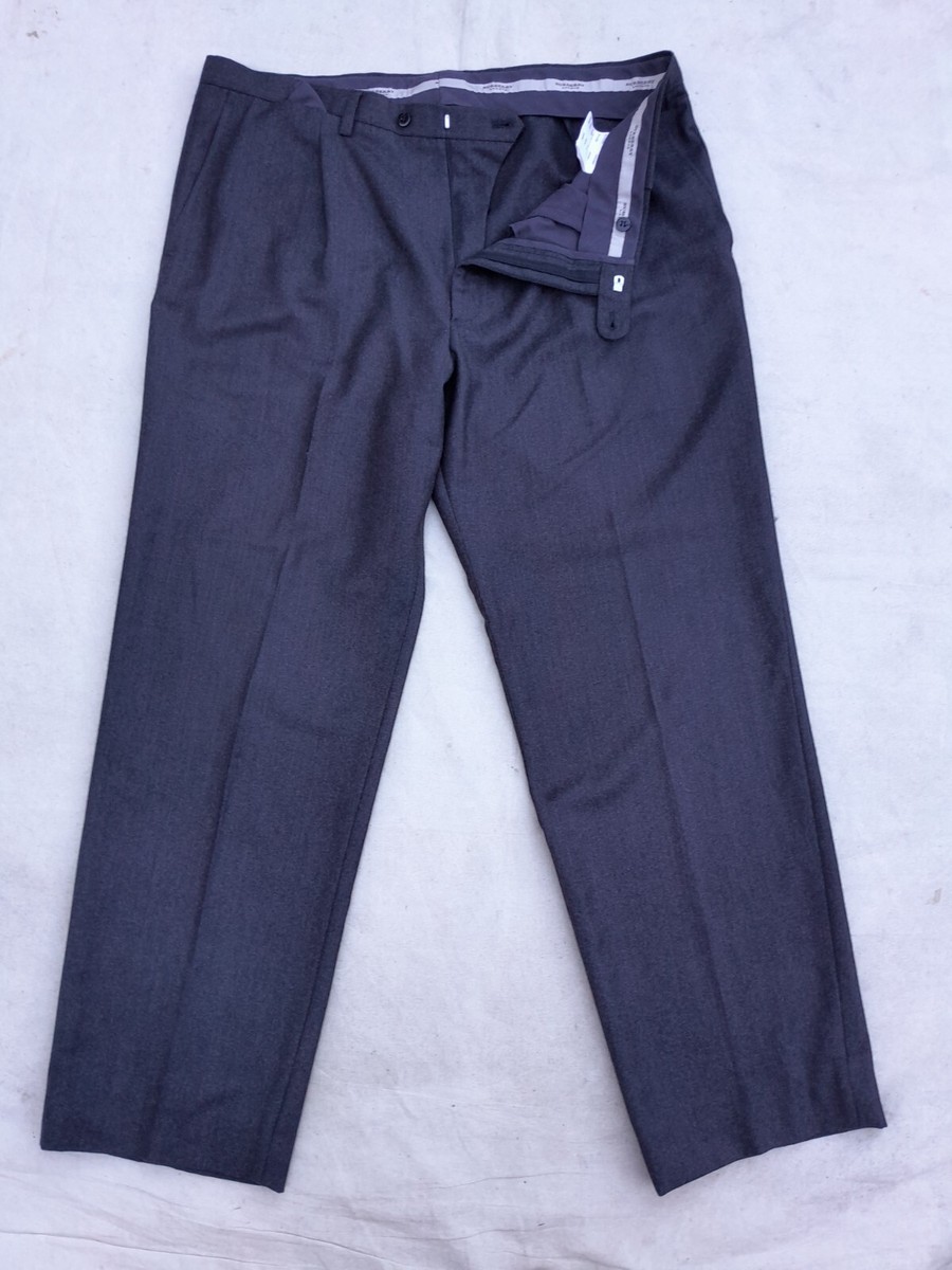 Burberry London Pants Mens 40 in Dark Grey Pleated Trousers