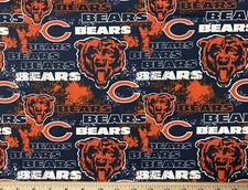 NFL CHICAGO BEARS Football, Distressed, 1/4 Yard 9  x 44   100 Cotton Fabric