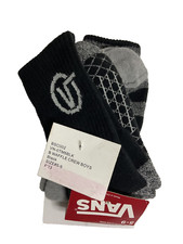 Vans Men's/Boys 2-Pack Black/Gray Waffle Crew Socks Size 5-9