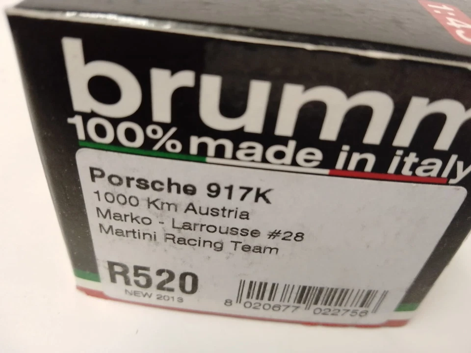 Brumm Porsche 917K MARTINI #28 Marko Larrousse 1000 Km Austria 1971 1/43 R520 - Immagine 3 di 3