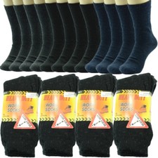 3-12 Pairs LOT Men Cotton Winter Warm Thermal Crew WORK Boots Socks Size 9-13