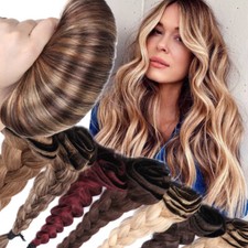 Double Weft 8pcs 8- 24" Clip In Remy 100 Human Hair Extensions Full Head Brown