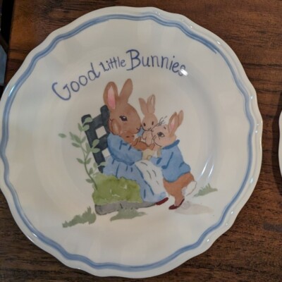 POTTERY BARN Set of Peter Rabbit™ Good Little Bunnies Plates-NWT