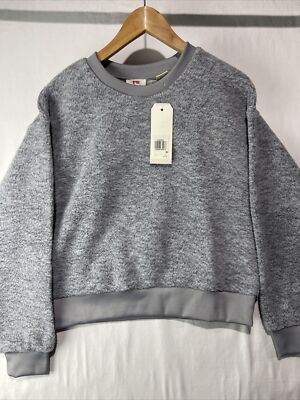 Levis Sweater Womens Small Gray Meadow Fleece Crew Pullover Sweatshirt 