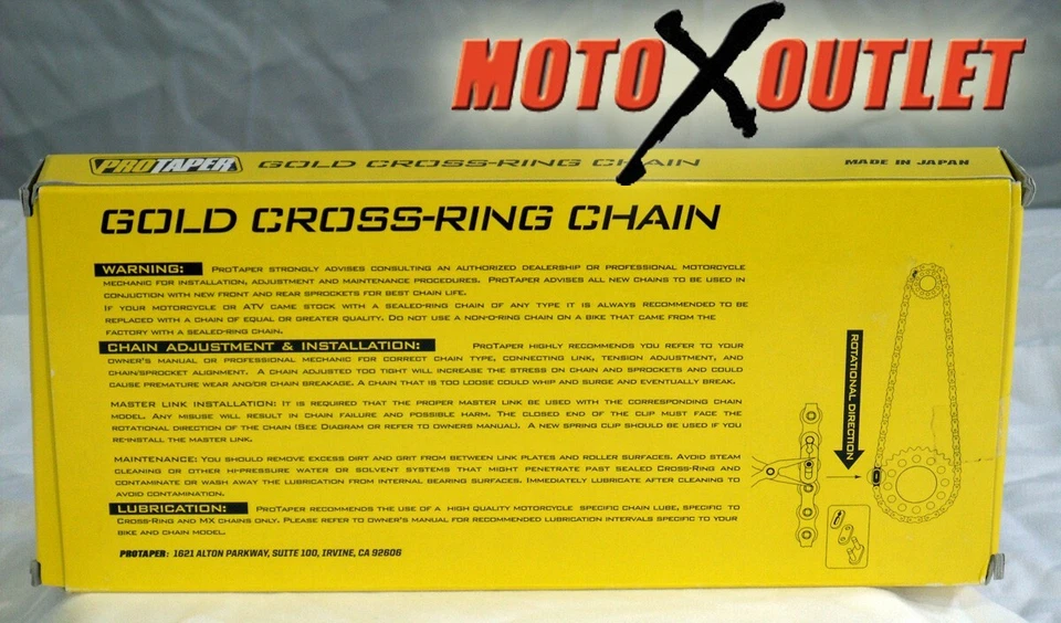 Pro Taper 520 XRC X Ring Chain 120 Link Protaper Gold O-Ring Dirt Bike 023107 - Image 4 of 4
