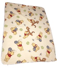 Disney Winnie the Pooh Tigger Honey Pot Bees Baby Blanket Fleece Lovey 37  VTG
