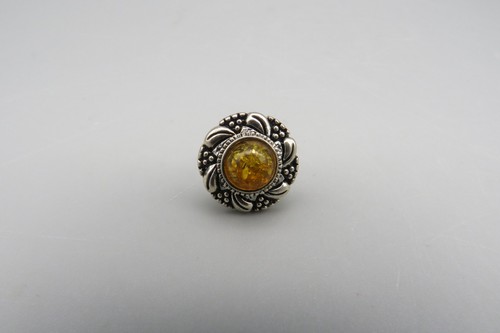 Pendientes de tachuelas de ámbar de plata esterlina firmados NK joyería - Imagen 9 de 14