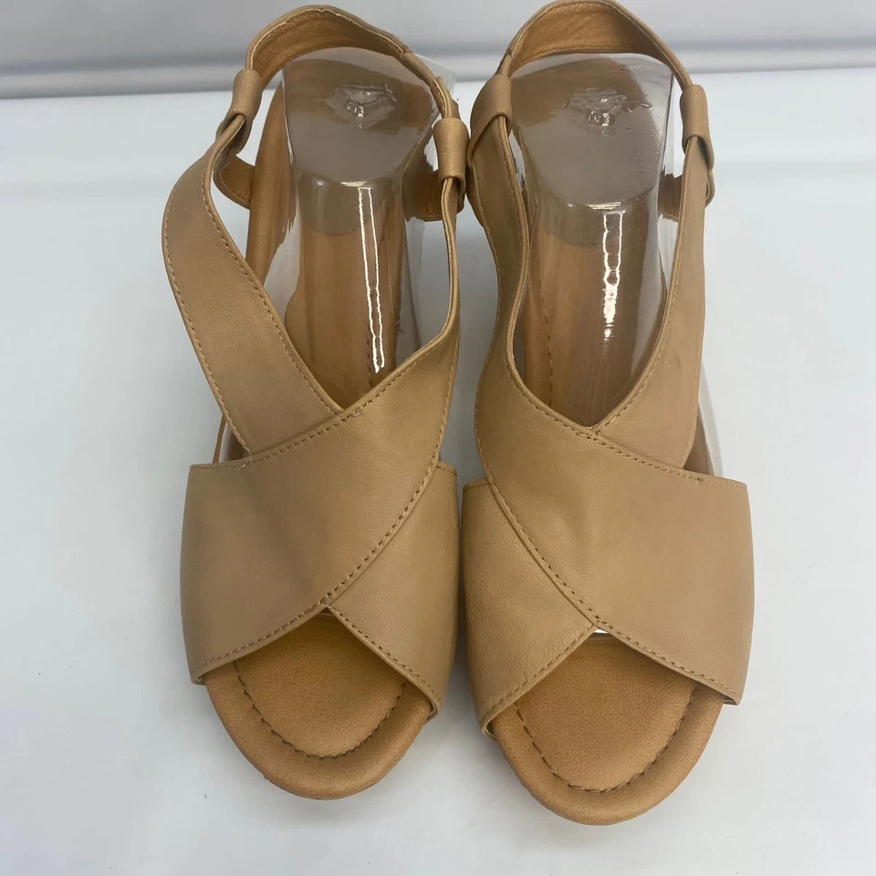 Kenneth Cole Reaction Talla 9.5 M Beige Gladiador Cuero Mujer Sandalia Zapatos Foto 2 de 4