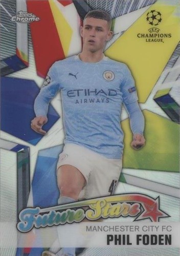 2020-21 Topps Chrome UCL Phil Foden Future Stars Insert #FS-PF